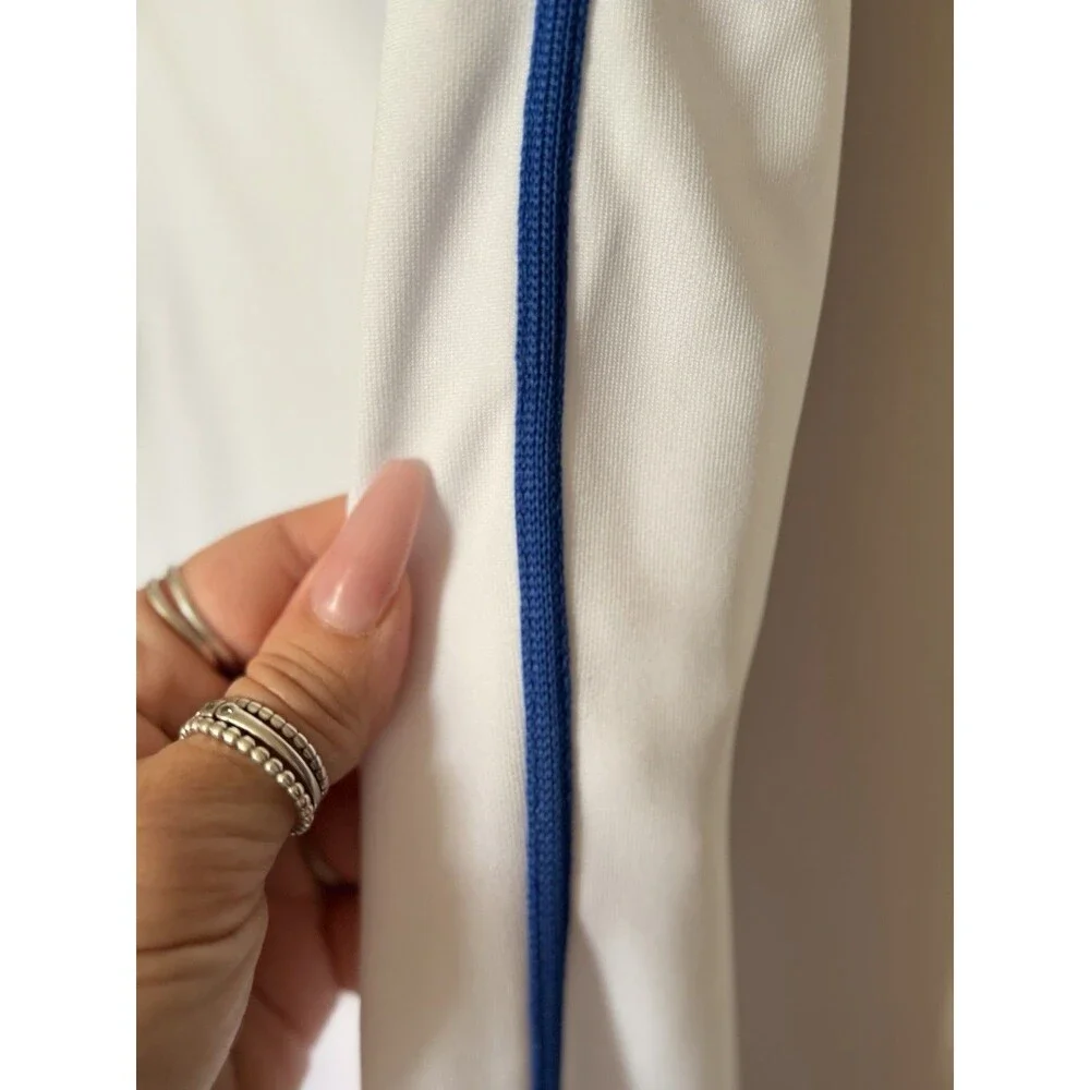 New Champro Triple Crown  2.0 Piped Baseball Pants  White/Royal Adj. Length SZ M